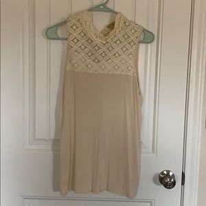 cream colored lace tank
